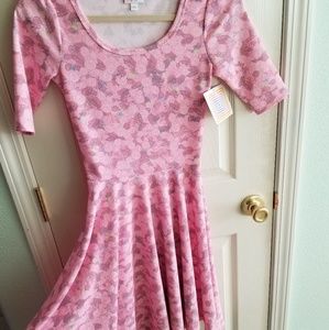 XS pink Nicole dress Lularoe NWT twirls fits small